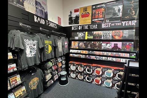 Tshirts and CDs on display at Nottingham Fopp store